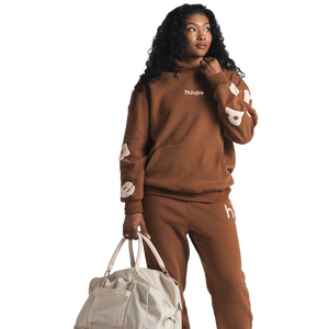 huupe cozy sweats - brown (full set) 100% cotton