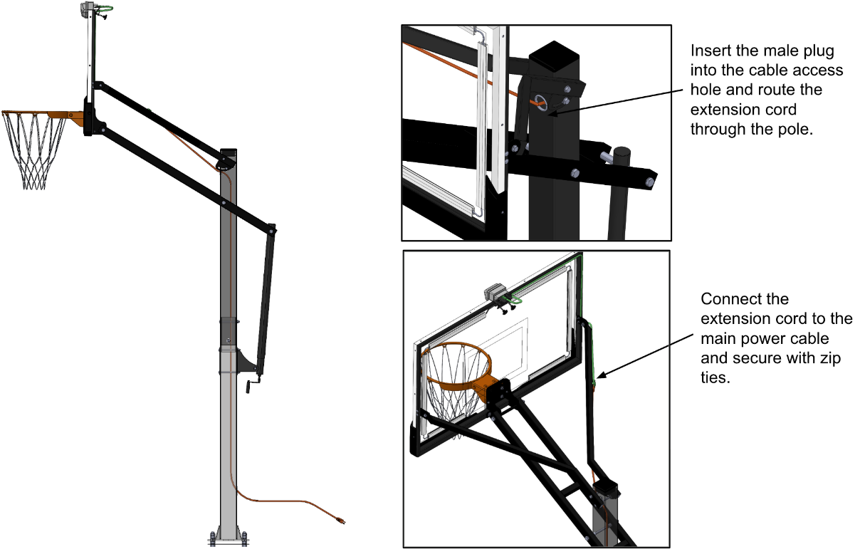 Route Extension Cord Through Pole