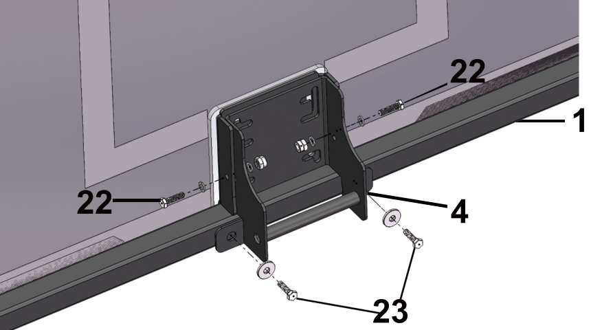 Install Backboard Lower Mounting Bracket