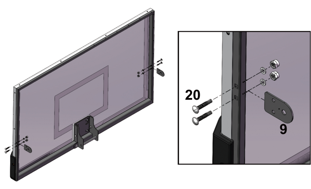 Install Backboard Upper Mounting Bracket