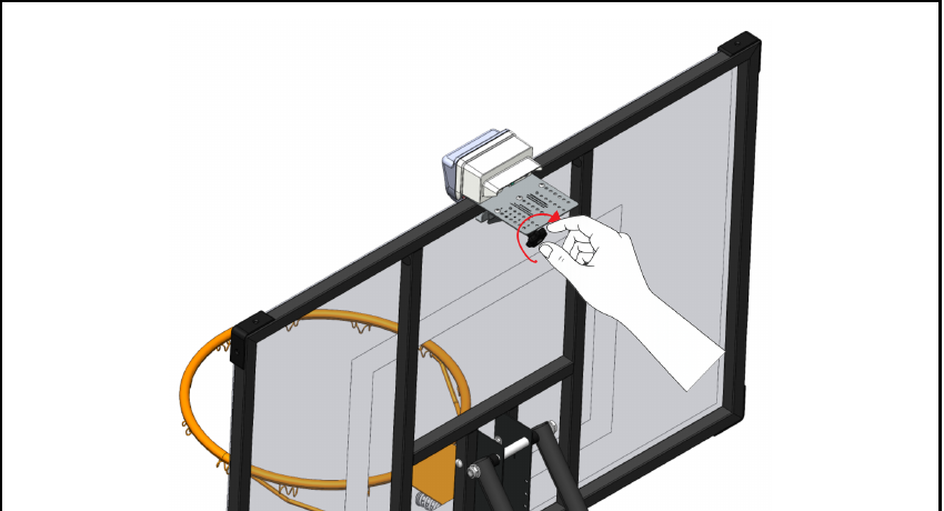 Tighten the mounting knob